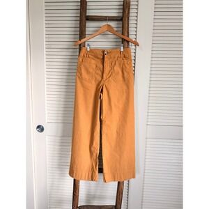 Maeve The Colette Pants Womens 26 Yellow Wide Leg Cropped High Rise